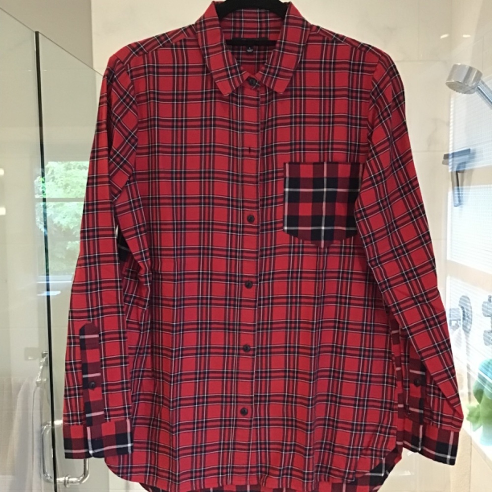 Madewell Classic Ex-Boyfriend Shirt in Plaid Patchwork - Picture 4 of 6